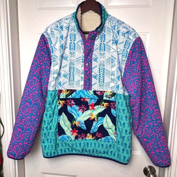 Chubbies "The Party in the Front" Reversible Sherpa Pullover Jacket - Picture 1 of 12